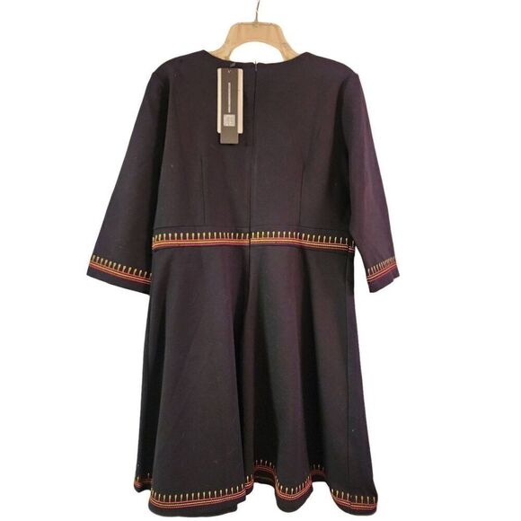 Lai Meng  Five Cats embroidered black dress NWT size large - Picture 3 of 10